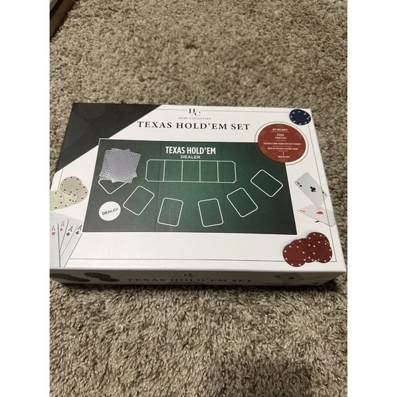 Home Collection Texas Hold’em Includes 200 Poker Chip Card Deck Dealer New - Picture 3 of 6